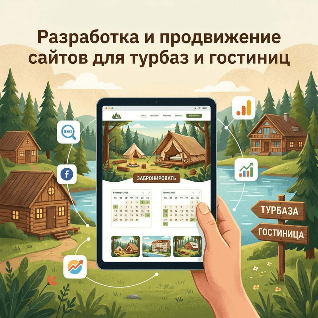 Разработка и продвижение сайтов для турбаз и гостиниц