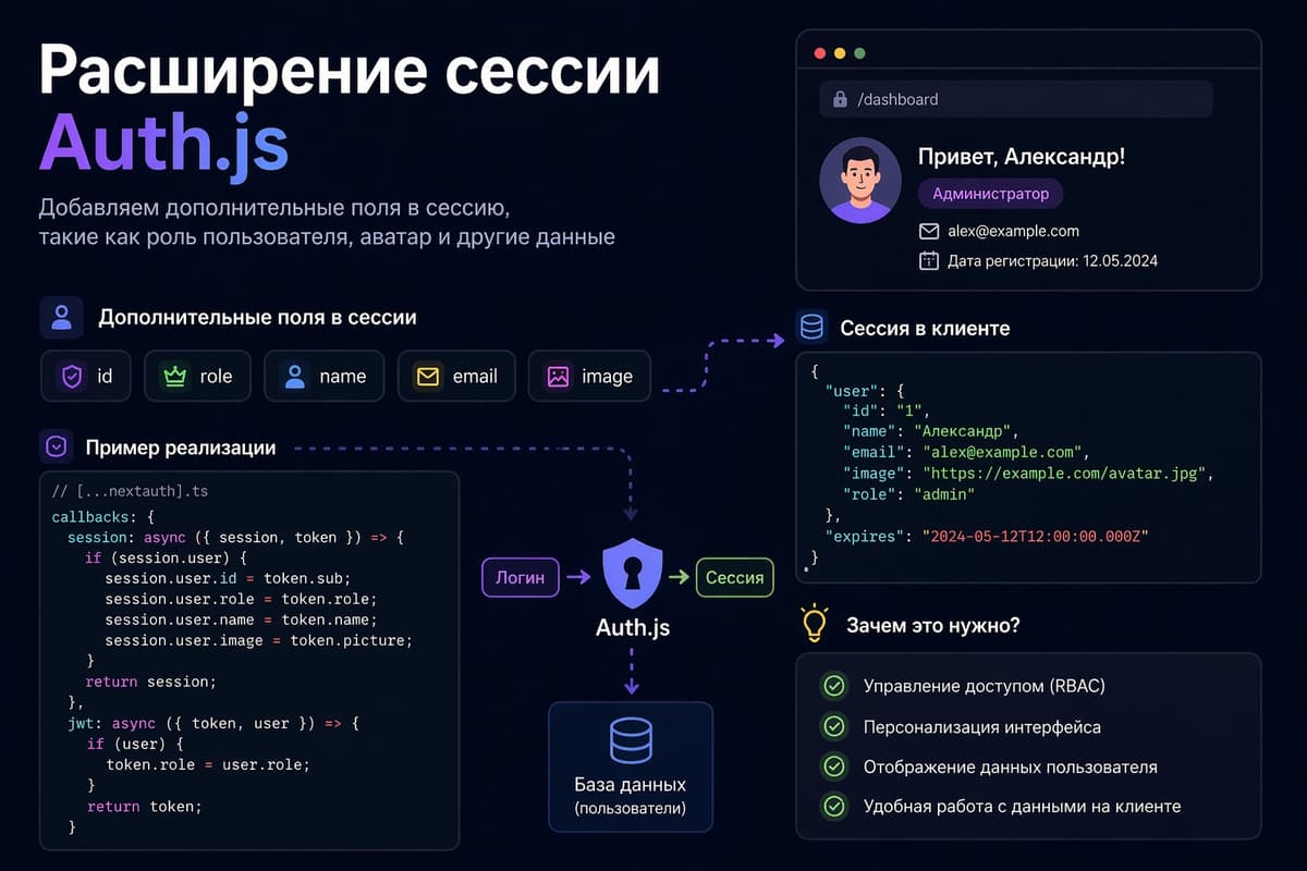 Расширение сессии Auth.js