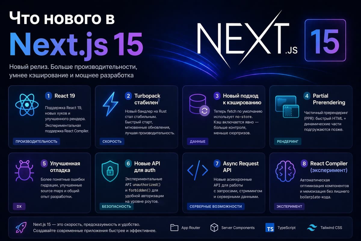 Что нового в Next.js 15