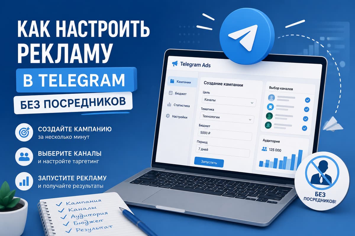 Как настроить рекламу в Telegram без посредников