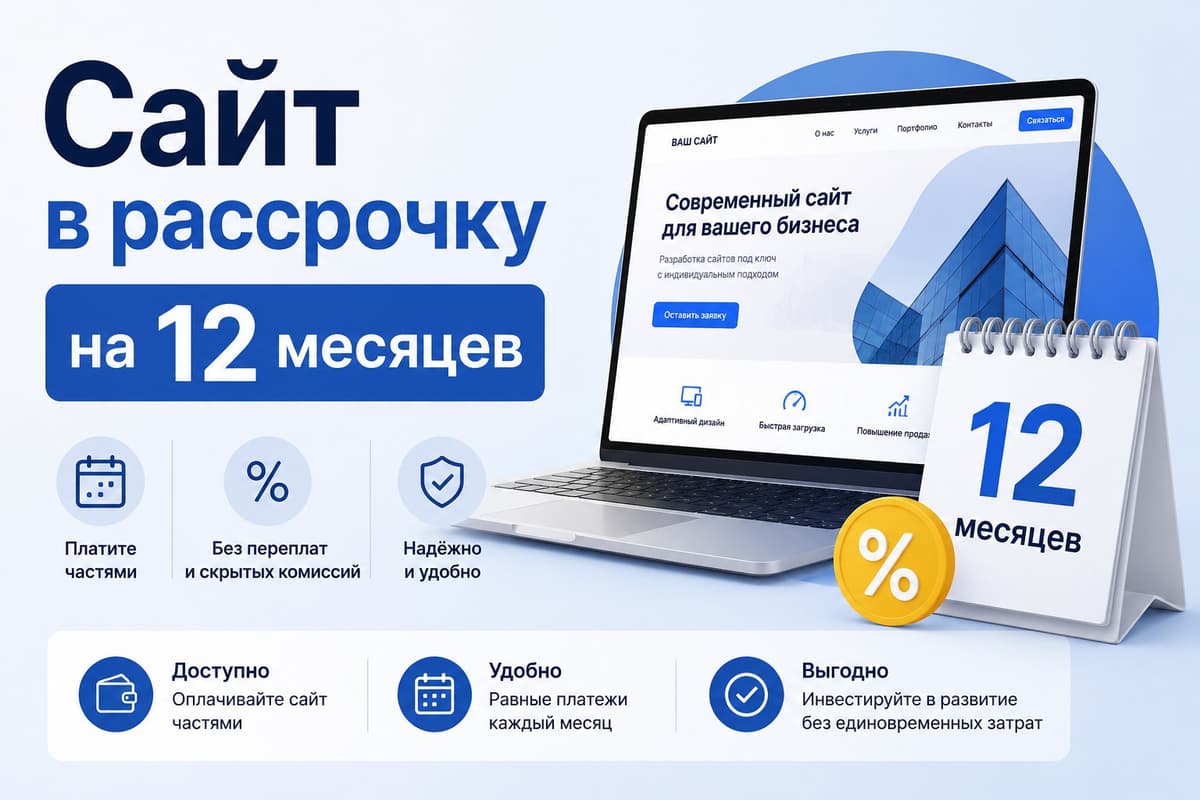 Сайт в рассрочку на 12 месяцев - без переплат