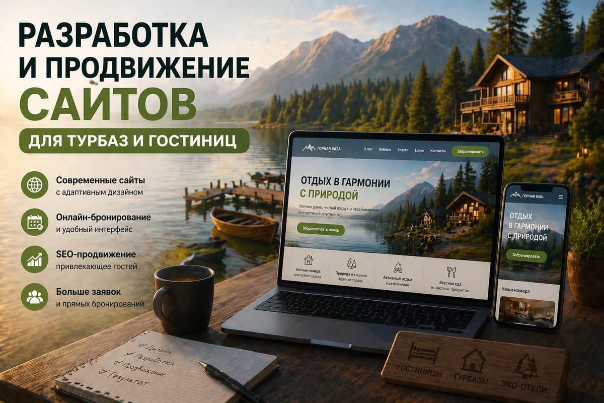Разработка и продвижение сайтов для турбаз и гостиниц
